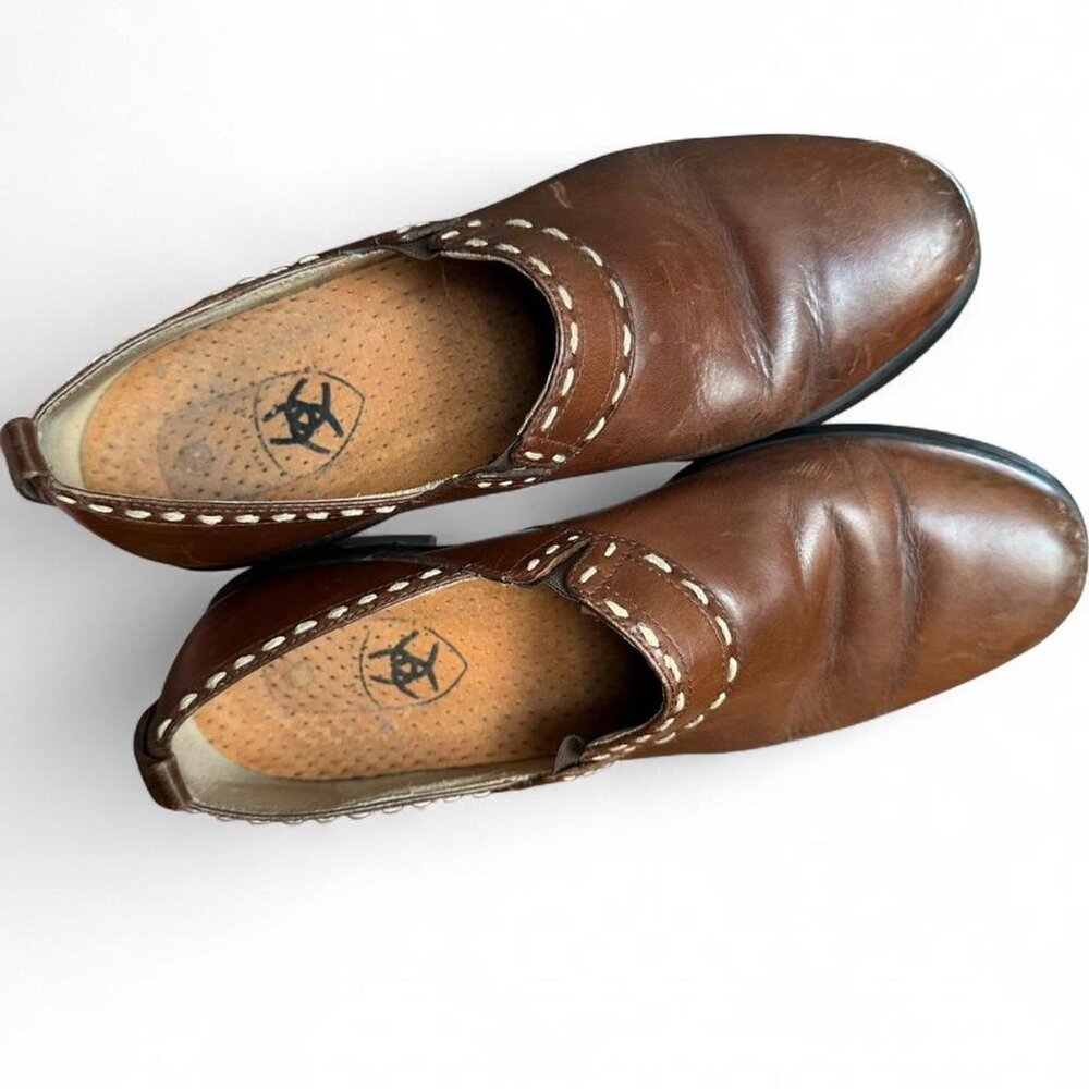 Ariat Shoes Size 8 B Style 52320 Leather Booty Brown Slip On - Picture 3 of 8